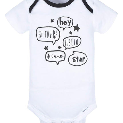 Gerber unisex-baby 8-pack Short Sleeve Onesies Bodysuits, Star, 0-3 Months