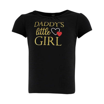 Hudson Baby Camisetas de manga corta unisex para bebé, diseño de niña Daddy, rojo y negro, 4 Toddler