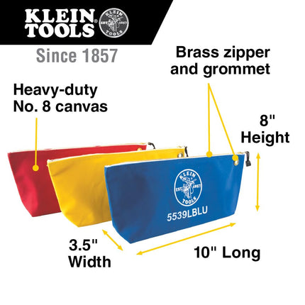 Assorted Canvas Zipper Bags, 3-Pack, Klein Tools 5539CPAK