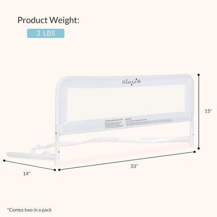 Dream On Me Mesh Bed Rails White Small 2 Count
