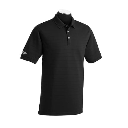 Callaway Men's Golf Short Sleeve Pique Open Mesh Polo Shirt, Black, X-Large