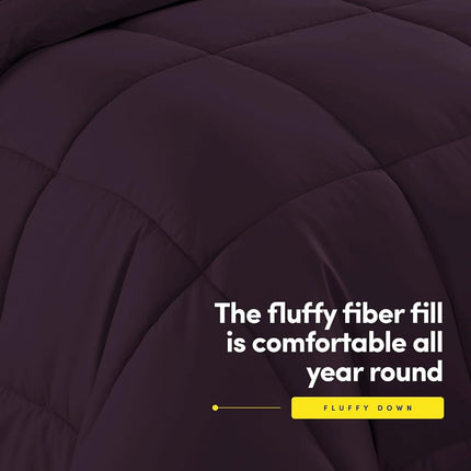 Sweet Home Collection Luxurious Plush Loft Microfiber Fill Duvet Insert Bedding, Polyester, Purple, Twin