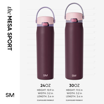 Simple Modern Insulated Sport Water Bottle with Chug Lid | 30oz, Wine