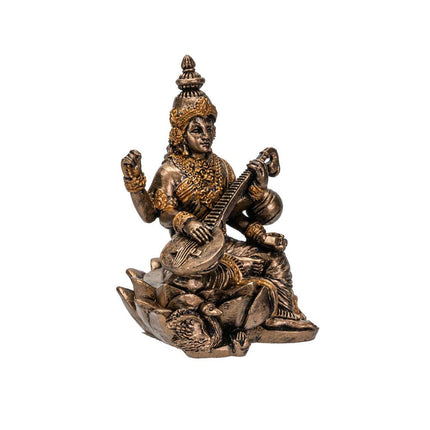 Pacific Giftware Hindu God Saraswati Miniature Resin Figurine Statue