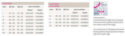 medi Genumedi - Knee Brace Unisex | Silver | Size III | Knee Support with Patella Silicone Ring | Both sides compatible