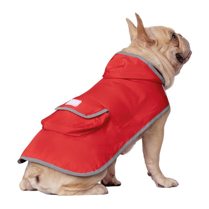 HDE Reversible Dog Raincoat Hooded Slicker Poncho Rain Coat Jacket for Small Medium Large Dogs Buffalo Plaid Red - M