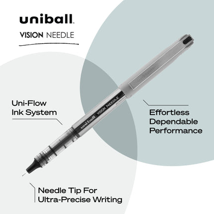uni-ball Vision Rollerball Stick Pens, Fine Point, Black Ink, 36-Count by Uni-ball