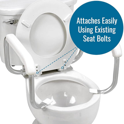 DMI Toilet Safety Rails, Toilet Grab Bars, Toilet Safety Handrails, Easy Assembly with no Tools, White