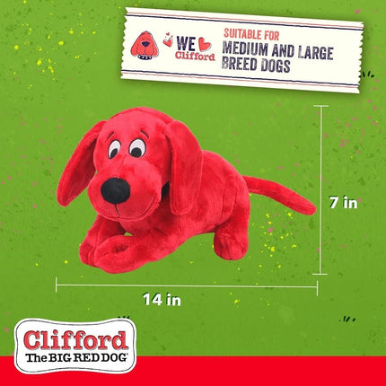 Clifford Snuggle Buddy Plush Dog Toy, 14", Squeaker & Crinkle