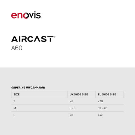 AIRCAST A60 Ankle Support Brace -Ankle Sprain, Chronic Instability, Stabilising Sports Support for Protection & Prevention. Size Medium, Left, White