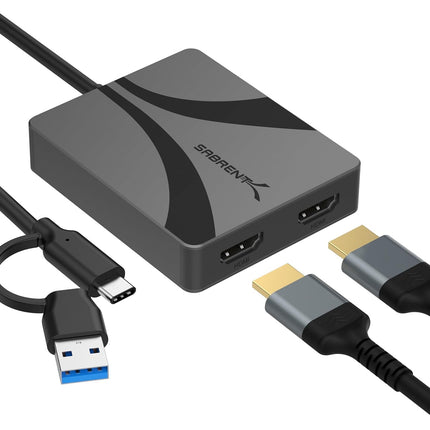 SABRENT Dual HDMI Adapter with DisplayLink for Mac