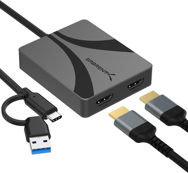 SABRENT Dual HDMI Adapter with DisplayLink for Mac
