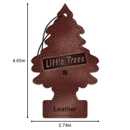 Little Trees Car Air Freshener I Hanging Tree Provides Long Lasting Scent for Auto or Home I Leather, 24 Count, (4) 6-Packs