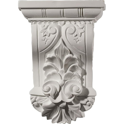 Ekena COR07X03X10NA 7 1/4" W x 3" D x 10 1/8" H Nadia Leaf Corbel, Primed
