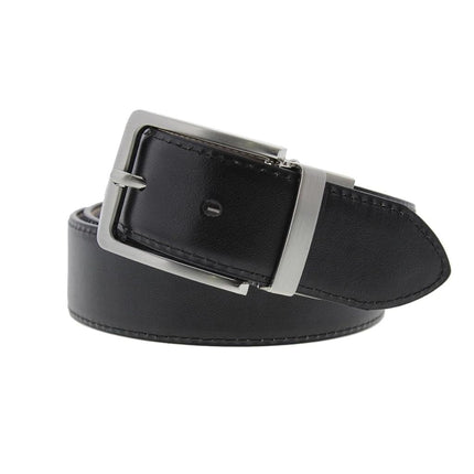 Steve Madden Men's Reversible Dress Casual Every Day Leather Belt, Brown/Black, 34