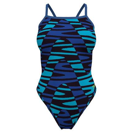Speedo Women's Endurance Plus Flyback Printed One Piece Swimsuit - Team Royal Blue, Size 38