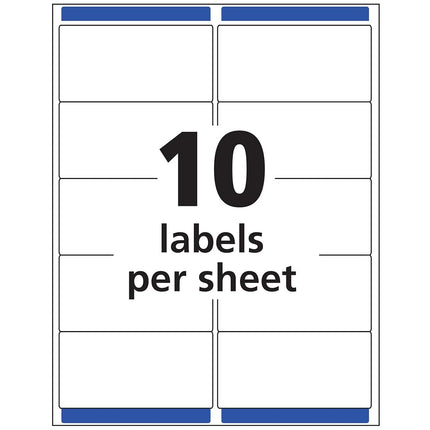 Avery Printable Shipping Labels with Sure Feed, 2" x 4", Matte Clear, 500 Blank Mailing Labels (5663)
