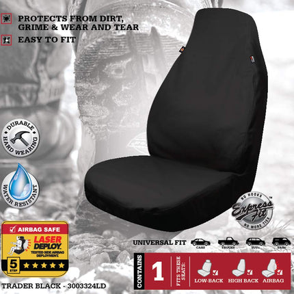 Dickies 3003324LD Heavy Duty Water-Resistant Trader Seat Cover, Black