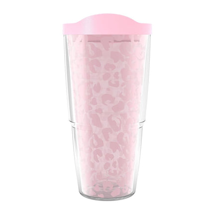 Tervis Leopard Collection Made in USA Double Walled Insulated Tumbler Travel Cup Keeps Drinks Cold & Hot, 24oz - Classic, Blush