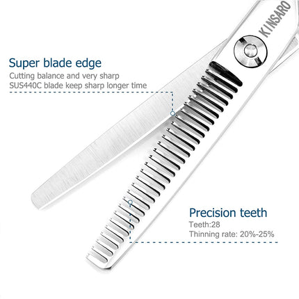 Hair Thinning Shear 5.5 Inch Hair Thinning for Women Scissors Professional Barber Scissors 440C Rose handle KINSARO