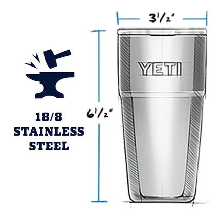 YETI Rambler 16 oz Stackable Pint, Vacuum Insulated, Stainless Steel with MagSlider Lid, Black