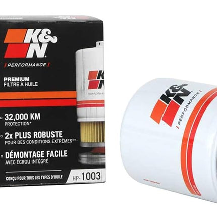 K&N Oil Filter - Spin-On 68x84mm compatible with Toyota, Scion, Suzuki, Pontiac, Chevrolet, Nissan, Daihatsu (HP-1003), Weiß