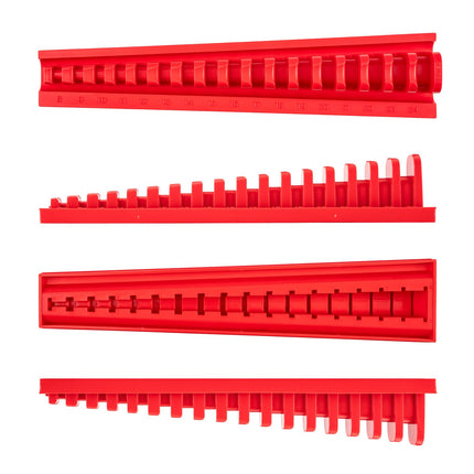 TEKTON 17-Tool 3/8 Inch Drive Crowfoot Wrench Organizer Rack, Red (8-24 mm) | ORG26217 | Made in USA
