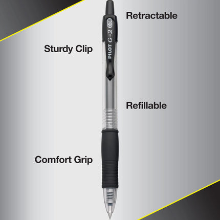 Pilot G2 Retractable Premium Gel Ink Roller Ball Pens, Ultra Fine Point, Red Ink, Dozen Box -31279