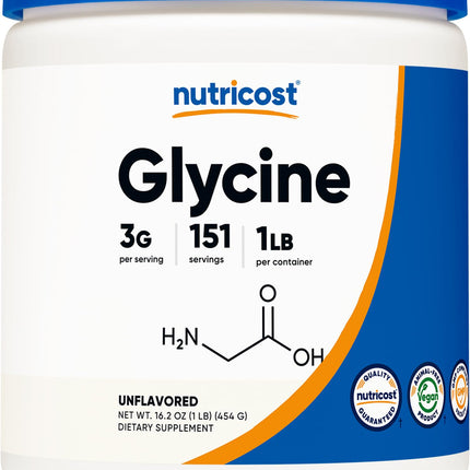 Glycine, Unflavored, 16 oz (454 g), Nutricost
