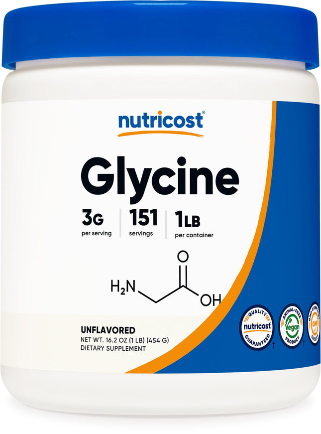 Glycine, Unflavored, 16 oz (454 g), Nutricost
