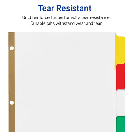 Avery Big Tab Write & Erase Dividers, 5 Multicolor Tabs, Case Pack of 48 Sets (23076)