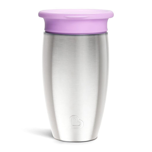 Munchkin� Miracle� Stainless Steel 360 Toddler Sippy Cup, 10 Ounce, Purple