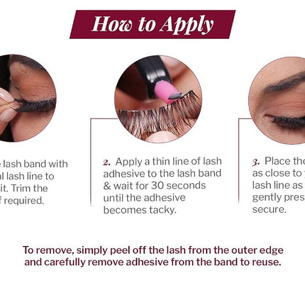 Ardell Extension FX D Curl False Eye Lashes for Eye Widening Effect, 4 pack