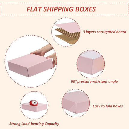HORLIMER 12x9x3 inches Shipping Boxes Set of 20, Pink Medium Corrugated Cardboard Gift Mailer Box