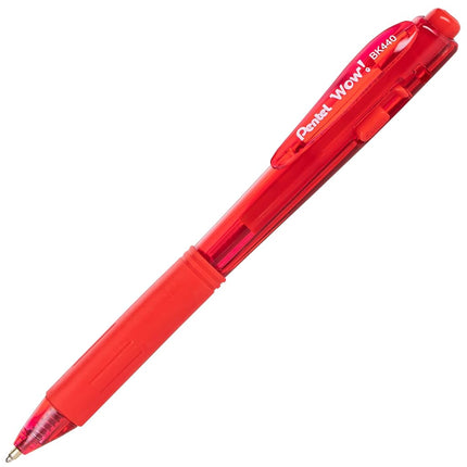 Pentel BK440 Retractable Ballpoint Pen and Ergonomic Triangular Grip Zone Pack of 12 red