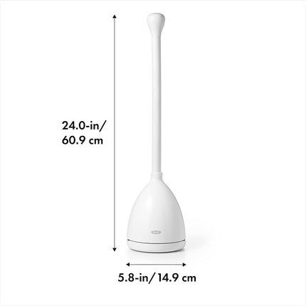 Émbolo de inodoro OXO Good Grips con soporte, blanco