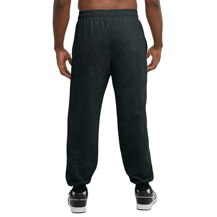 Champion Men's Powerblend Retro Fleece Jogger Pants, Black, L UK