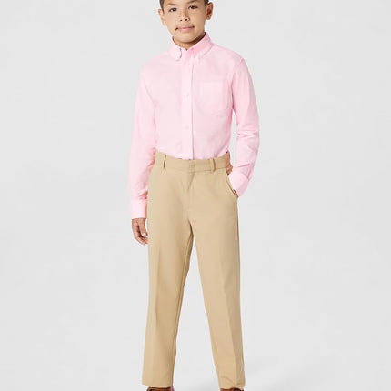 IZOD Boys' Long Sleeve Solid Button-Down Oxford Shirt