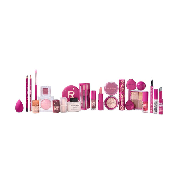 Revolution Makeup Advent Calendar 2025, 24-Piece Beauty Gift Set for Lips, Eyes, & Face, Features Essential Cosmetics & Tools, Vegan & Cruelty-Free