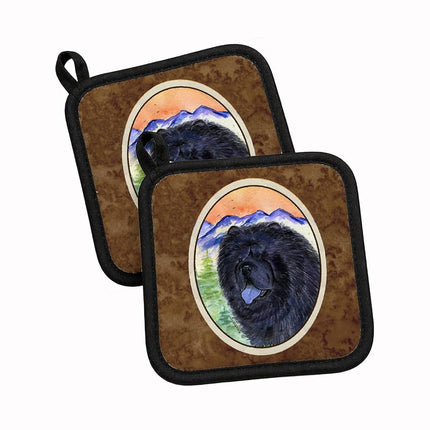 Caroline's Treasures Chow Pair of Pot Holders SS8191PTHD, Fabric, Multicolor