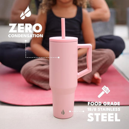 Elemental Spill Proof 40oz Insulated Tumbler with Handle & Straw Travel Mug