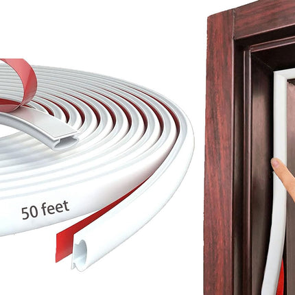 White Rubber Weather Stripping Door Seal Strip, D 