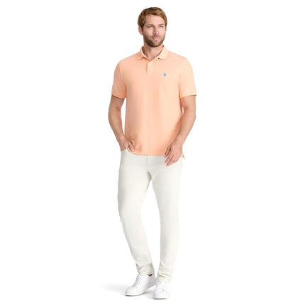 IZOD Men's Advantage Performance Short Sleeve Polo Shirt, Cantaloupe, S
