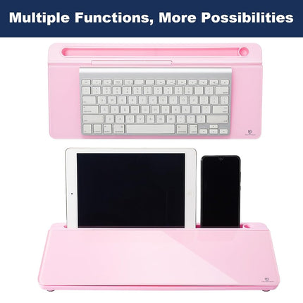TSJ Office Desktop Whiteboard Dry-Erase-Board - Computer Keyboard Stand White Board Surface Pad with Drawer, Desk Organizers with Accessories for Office, Home, School Supplies