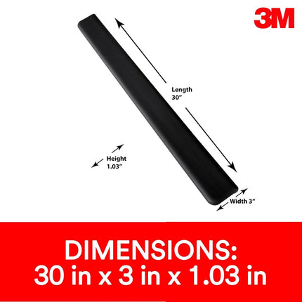 3M Gel Wrist Rest for Standing Desks, Accommodate Different Working Positions, Black (WR200B) 30.13 x 1 x 3.25 inches