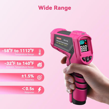 Wintact Infrared Thermometer, Surface Temperature Gun Pink -50℃ to 600℃