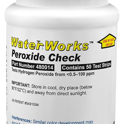 Industrial Test Systems Water Works Peroxide Check - Peroxide Test Strips 0-100 ppm | 50 Tests Per Bottle
