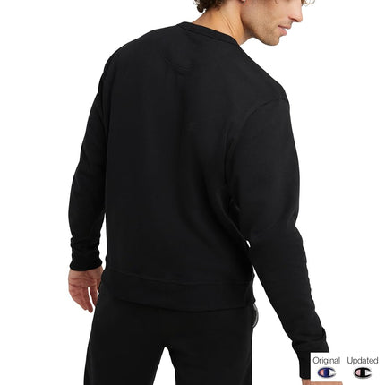 Champion Men's Powerblend Pullover Sweatshirt, Black, L UK