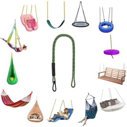 Heavy Duty Tree Swing Ropes Adjustable Extendable, Hammock Tree Straps Hanging Kit, for Outdoor Swings Hammock Playground Set Accessories (8.41ft,101",Green,1Pack)