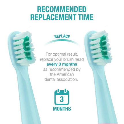 Cabezales de repuesto para cepillo de dientes eléctrico infantil - 7 veces más eliminación de placa, cerdas suaves curvadas en 3D con puntas redondeadas, limpieza dental suave y eficiente, perfecto para boca pequeña de niños, azul (paquete de 4)